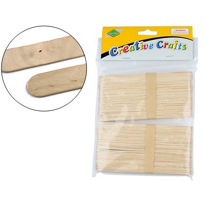 Palillo para manualidades liderpapel madera color natural 15x2 cm bolsa de 100 unidades