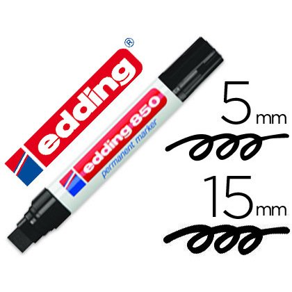 Rotulador edding marcador permanente 850 negro punta biselada 5-15 mm recargable