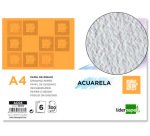 Papel dibujo liderpapel 210x297mm 300g/m2 acuarela pack de 6 hojas