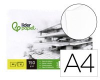 Papel dibujo liderpapel 210x297mm 150 g sin recambio pack de 10 hojas