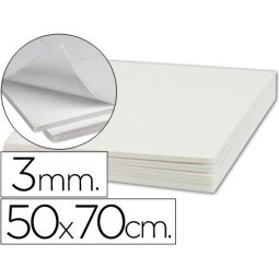 Carton pluma liderpapel blanco adhesivo 1 cara 50x70 cm espesor 3 mm