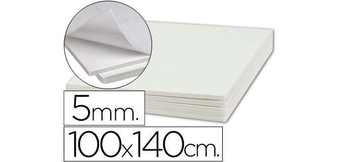 Carton pluma liderpapel blanco adhesivo 1 cara 100x140 cm espesor 5 mm