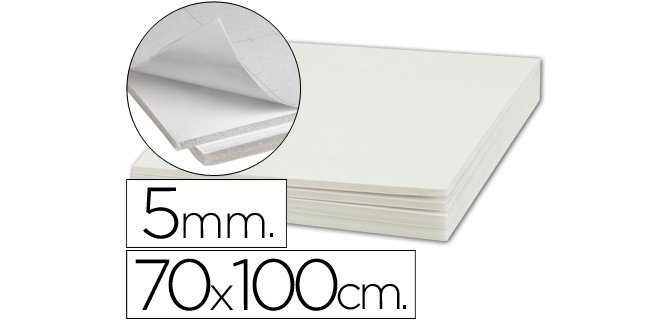 Carton pluma liderpapel blanco adhesivo 1 cara 70x100 cm espesor 5 mm
