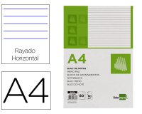 Bloc notas liderpapel horizontal a4 80 hojas 60g/m2
