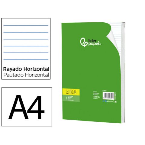 Bloc notas liderpapel horizontal a4 80 hojas 60g/m2