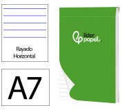 Bloc notas liderpapel horizontal a7 80 hojas 60g/m2 perforado