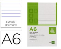 Bloc notas liderpapel horizontal a6 80 hojas 60g/m2 perforado