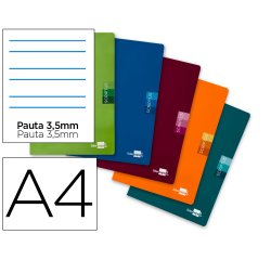 Libreta liderpapel scriptus a4 48 hojas 90g/m2 pauta 4ª 3.5mm con margen