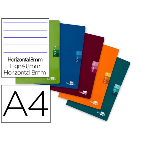 Libreta liderpapel scriptus a4 48 hojas 90g/m2 horizontal con margen