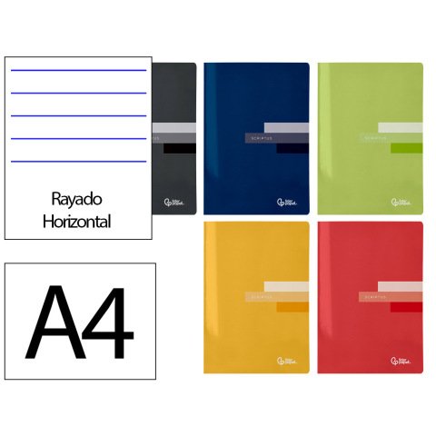 Libreta liderpapel scriptus a4 48 hojas 90gr horizontal con margen