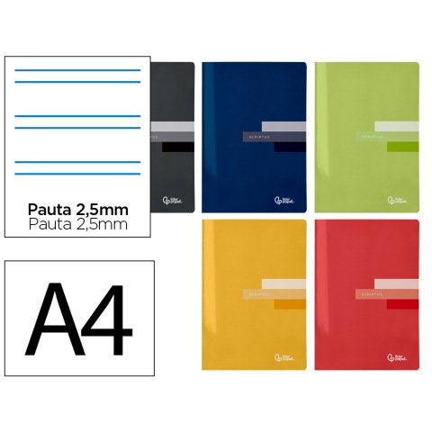 Libreta liderpapel scriptus a4 48 hojas 90gr pauta 5ª 2.5mm con margen