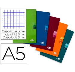 Libreta escolar liderpapel scriptus 48h din a5 cuadro 6 mm papel 90 gr sin margen