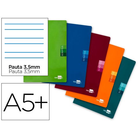 Libreta liderpapel scriptus a5 plus 48 hojas 90g/m2 pauta 4ª 3.5mm con margen