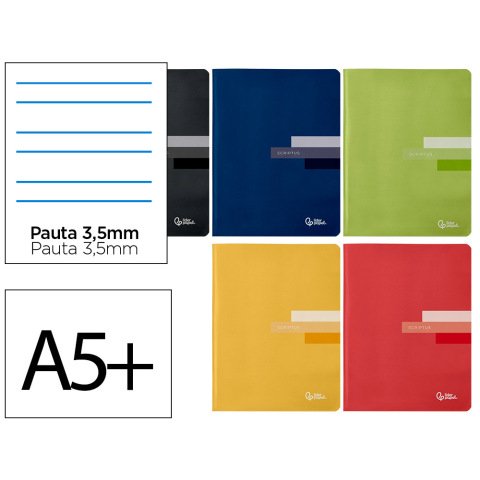 Libreta liderpapel scriptus a5 plus 48 hojas 90gr pauta 4ª 3.5mm con margen