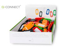 Llavero portaetiquetas q-connect expositor de 100 unidades colores surtidos