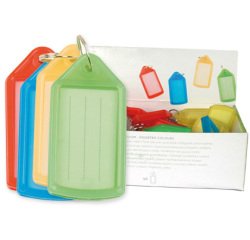 Llavero portaetiquetas q-connect expositor de 40 unidades colores surtidos premium