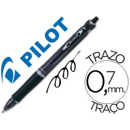 Boligrafo pilot acroball negro tinta aceite punta de bola de 1,0mm retractil