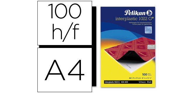 Papel carbon pelikan negro interplastic din a4 caja de 100 hojas