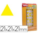 Gomets autoadhesivos triangulares 21x21x21 mm en rollo Apli