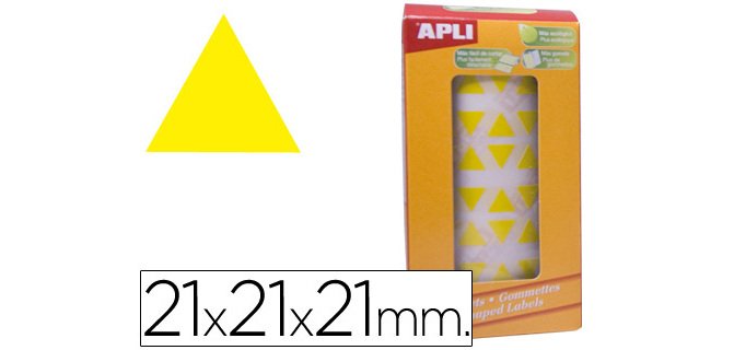 Gomets autoadhesivos triangulares 21x21x21 mm en rollo Apli
