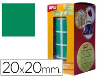 Gomets autoadhesivos cuadrados 20x20 mm Apli - rollo de 1770 unidades
