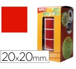 Gomets autoadhesivos cuadrados 20x20 mm Apli - rollo de 1770 unidades