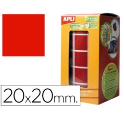Gomets autoadhesivos cuadrados 20x20 mm Apli - rollo de 1770 unidades