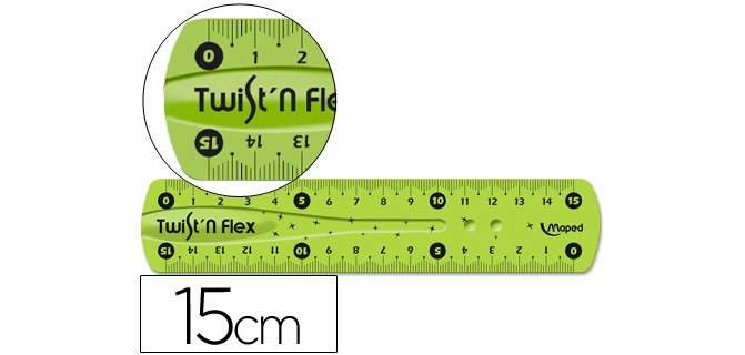 Regla maped plastico flexible 15 cm colores surtidos