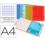 Carpeta con recambio liderpapel a4 cuadro 5mm forrada 4 anillas 20mm colores surtidos