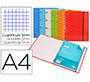 Carpeta con recambio liderpapel a4 cuadro 5mm forrada 4 anillas 20mm colores surtidos