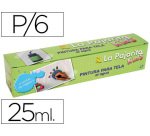 Pintura para tela la pajarita kids 25 ml caja de 6 unidades colores surtidos + pincel