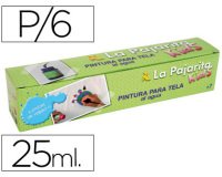 Pintura para tela la pajarita kids 25 ml caja de 6 unidades colores surtidos + pincel