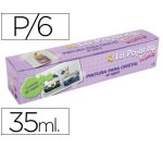 Pintura laca cristal la pajarita kids 35 ml caja de 6 unidades colores surtidos + pincel