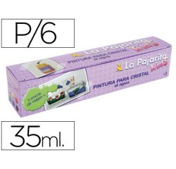 Pintura laca cristal la pajarita kids 35 ml caja de 6 unidades colores surtidos + pincel