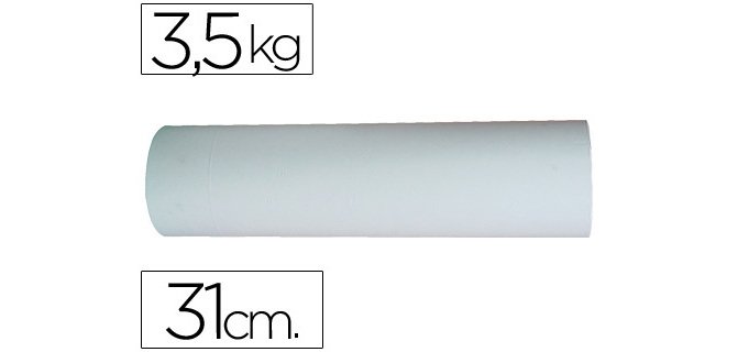 Papel kraft liderpapel bobina ancho 31 cm longitud 188 m peso 3,5 kg gramaje 50 gr blanco