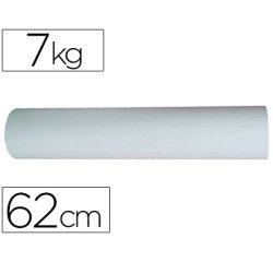 Papel blanco bobina ancho 62 cm longitud 250 mt gramaje 50 gr peso 7 kg