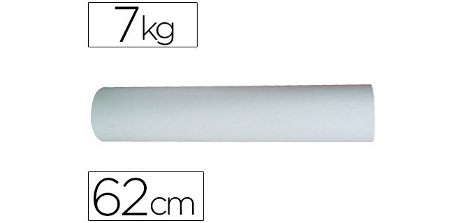 Papel kraft liderpapel bobina ancho 62 cm longitud 188 m peso 7 kg gramaje 50 gr blanco