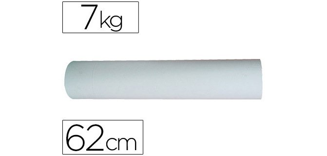 Papel kraft liderpapel bobina ancho 62 cm longitud 188 mt peso 7 kg gramaje 50 gr blanco