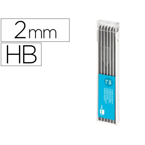 Minas liderpapel grafito 2 mm estuche de 12 minas longitud 120 mm