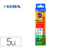 Lapices de colores lyra groove triangular minas de 4,25 mm caja de 5 unidades colores surtidos