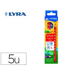Lapices de colores lyra groove triangular minas de 4,25 mm caja de 5 unidades colores surtidos