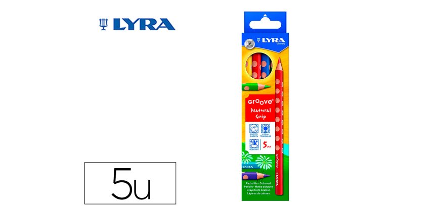 Lapices de colores lyra groove triangular minas de 4,25 mm caja de 5 unidades colores surtidos