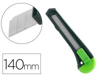 Cuter q-connect plastico ancho con asa para colgar cuchilla 18 mm xd-43 blister 1 unidad