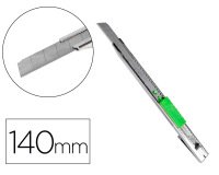Cuter q-connect metalico estrecho cuchilla 9 mm con clip blister 1 unidad
