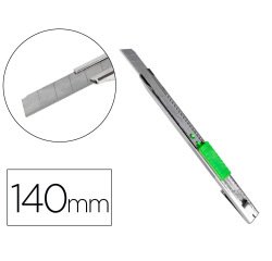 Cuter q-connect metalico estrecho cuchilla 9 mm con clip blister 1 unidad