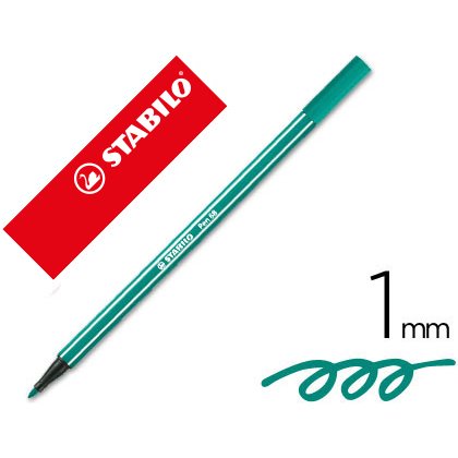 Rotulador stabilo acuarelable pen 68 verde esmeralda punta gruesa 1mm