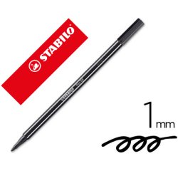 Rotulador stabilo acuarelable pen 68 negro punta gruesa 1mm