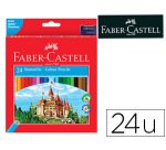 Lapices de colores faber castell hexagonal madera reforestada caja de 24 unidades colores surtidos
