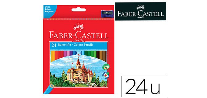 Lapices de colores faber castell hexagonal madera reforestada caja de 24 unidades colores surtidos