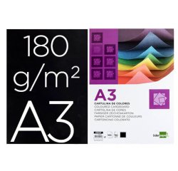 Cartulinas de colores A3 180 g Liderpapel - Paquete de 100